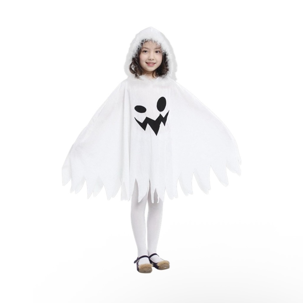 Kids White Ghost Cloak Costume